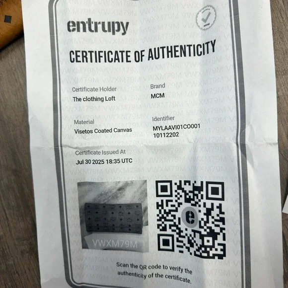 MCM Klara Visetos Medium Bag with Matching Wallet Cognac - Picture 9 of 9